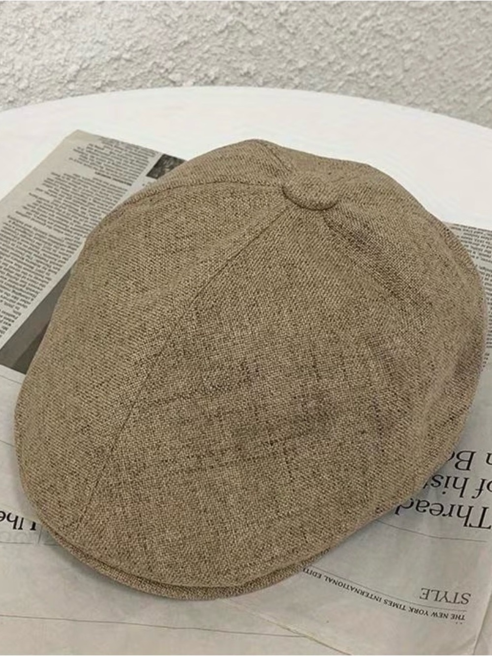 Beige Tweed Baker Boy Cap ‘Peaky Blinders’ cap
